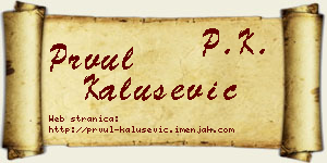 Prvul Kalušević vizit kartica